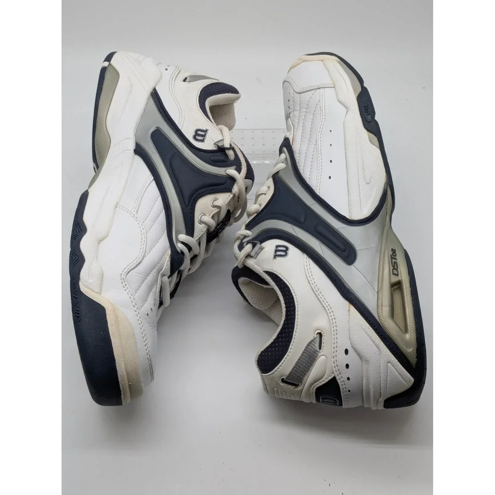 Wilson Pro Staff 1000 Tennis Shoes White Navy Leather Men's Size 14 Athletic
